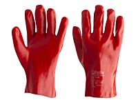 Red PVC Gloves 27cm Long Master 5P328