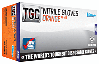160031 Small Orange Nitrile Gloves Box 100